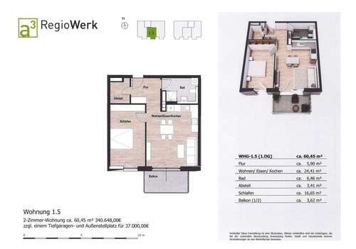 Foto - Wohnung zum Kaufen in Reute 340.648,00 € 60.83 m²