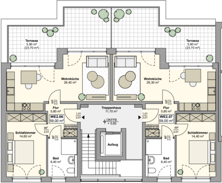 Foto - Wohnung zum Mieten in Bochum 436,30 € 59 m²