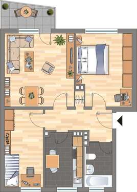 Foto - Wohnung zum Mieten in Wilhelmshaven 409,00 € 62.25 m²