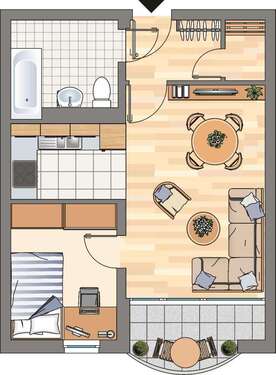 Foto - Wohnung zum Mieten in Dortmund 477,00 € 45.32 m²