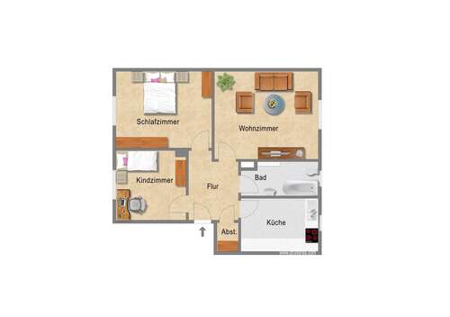 Foto - Wohnung zum Mieten in Essen 534,00 € 69.7 m²