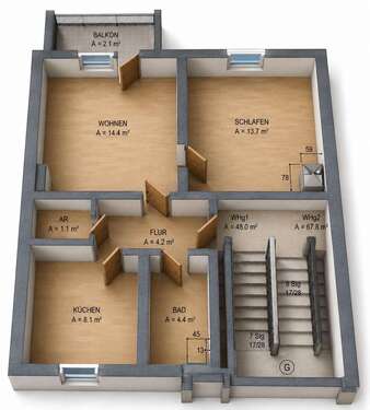 Foto - Wohnung zum Kaufen in Duisburg 89.000,00 € 50 m²