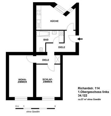 Foto - Wohnung zum Mieten in Düsseldorf 473,87 € 56.58 m²