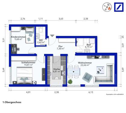 Foto - Wohnung zum Kaufen in Freiberg 229.000,00 € 69.64 m²