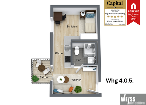 Foto - Wohnung zum Kaufen in Hilpoltstein 160.233,00 € 31 m²