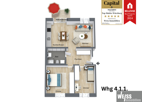 Foto - Wohnung zum Kaufen in Hilpoltstein 376.103,00 € 76.5 m²