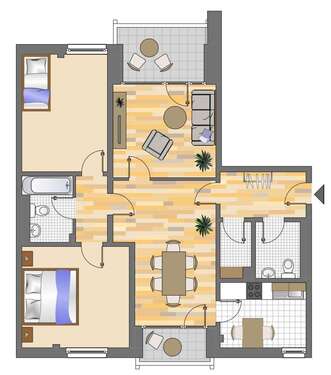 Foto - Wohnung zum Mieten in Düsseldorf 819,00 € 77.62 m²