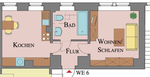 Foto - Wohnung zum Mieten in Chemnitz 199,00 € 33 m²