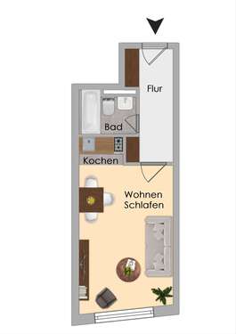 Foto - Wohnung zum Mieten in München 691,49 € 28.6 m²