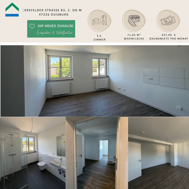 Foto - Wohnung zum Mieten in Duisburg 627,99 € 71.04 m²