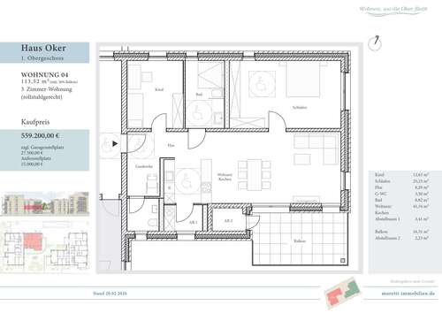 Foto - Wohnung zum Kaufen in Wolfenbüttel 559.200,00 € 113.52 m²