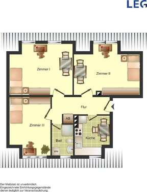 Foto - Wohnung zum Mieten in Düsseldorf 927,00 € 69.49 m²