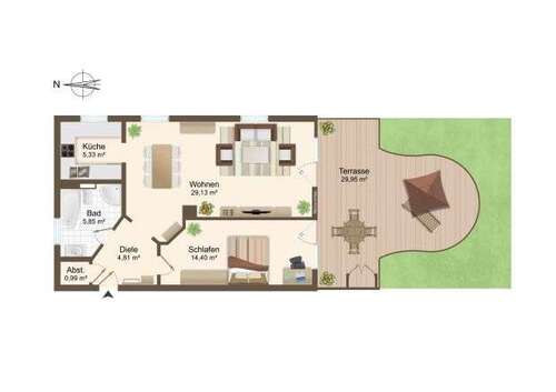 Foto - Wohnung zum Kaufen in München 448.500,00 € 71.7 m²