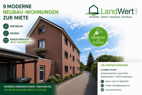Foto - Wohnung zum Mieten in Oldenburg 830,00 € 51.8 m²