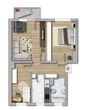 Foto - Wohnung zum Mieten in Merseburg 335,00 € 58.6 m²