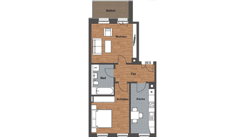 Foto - Wohnung zum Mieten in Leipzig 700,00 € 58.26 m²