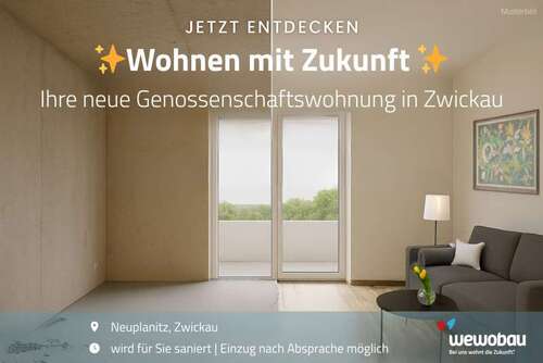 Foto - Wohnung zum Mieten in Zwickau 370,50 € 57 m²
