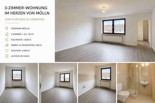 Foto - Wohnung zum Mieten in Mölln 1.000,00 € 85 m²