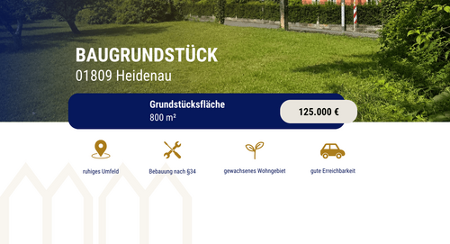 Foto - Grundstück zu verkaufen in Heidenau 125.000,00 € 800 m²