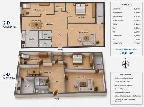 Foto - Wohnung zum Mieten in Geislingen an der Steige 950,00 € 88 m²