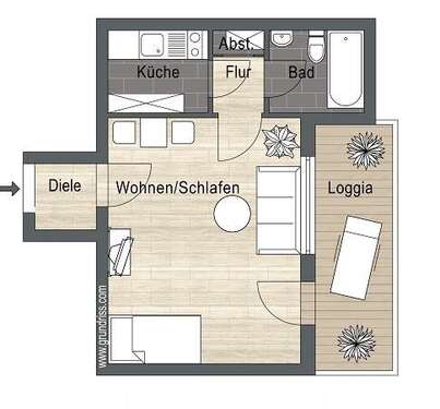 Foto - Wohnung zum Kaufen in Gundelfingen 149.000,00 € 34 m²