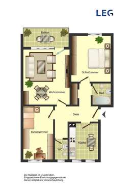 Foto - Wohnung zum Mieten in Bergkamen 489,00 € 64.73 m²