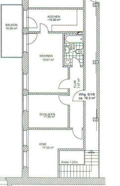 Foto - Wohnung zum Mieten in Leipzig 687,00 € 76.3 m²