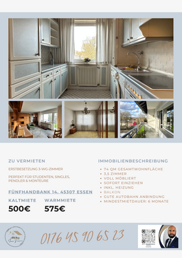 Foto - Wohnung zum Mieten in Essen-Kray 500,00 € 74 m²