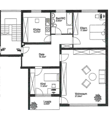 Foto - Wohnung zum Mieten in Duisburg 840,00 € 105 m²