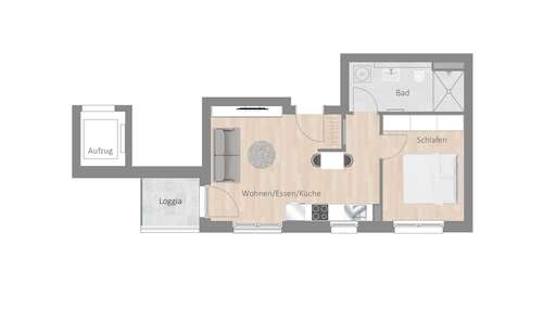 Foto - Wohnung zum Kaufen in Stuttgart 349.800,00 € 42.42 m²