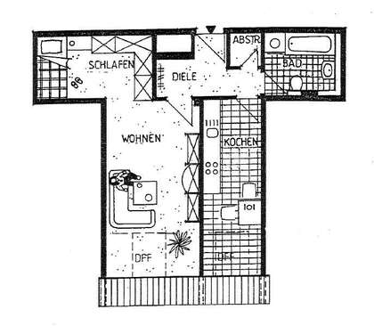 Foto - Wohnung zum Mieten in Diedorf-Lettenbach 629,00 € 48 m²