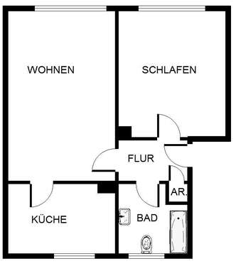 Foto - Wohnung zum Mieten in Gelsenkirchen 389,00 € 50.22 m²