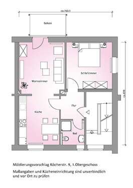 Foto - Wohnung zum Mieten in Solingen 442,00 € 53.87 m²