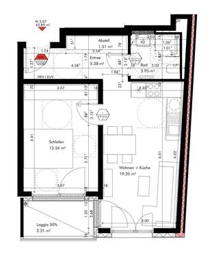 Foto - Wohnung zum Mieten in München 1.410,00 € 46 m²