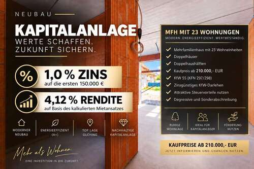Foto - Wohnung zum Kaufen in Olching 210.000,00 € 22.29 m²