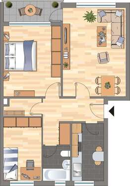 Foto - Wohnung zum Mieten in Kiel 639,00 € 65.61 m²