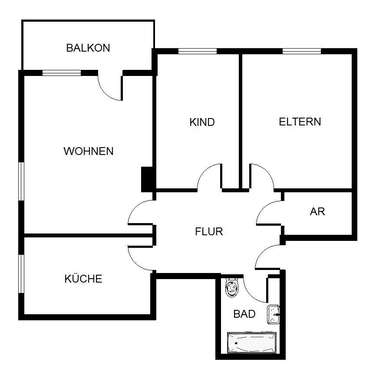 Foto - Wohnung zum Mieten in Gelsenkirchen 489,00 € 70.56 m²