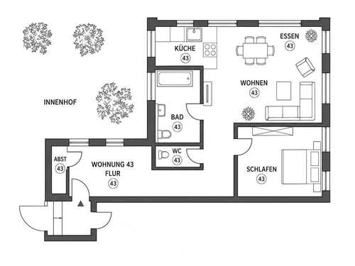 Foto - Wohnung zum Mieten in Albstadt-Tailfingen 695,00 € 83.84 m²