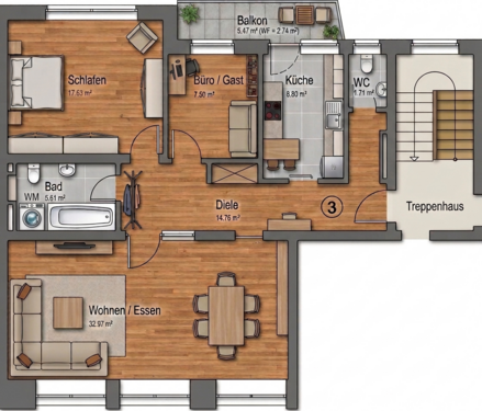 Foto - Wohnung zum Mieten in Jülich 744,00 € 93 m²