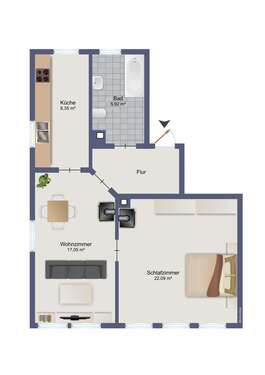 Foto - Wohnung zum Mieten in Oelsnitz 300,00 € 50.07 m²