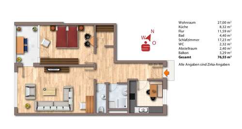 Foto - Wohnung zum Kaufen in Immenstaad 219.000,00 € 76 m²
