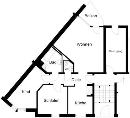 Foto - Wohnung zum Mieten in Wuppertal 535,00 € 73.12 m²