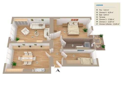 Foto - Wohnung zum Kaufen in Berlin 380.400,00 € 82.68 m²