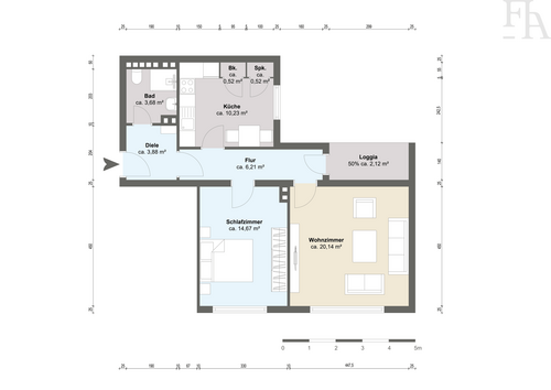 Foto - Wohnung zum Kaufen in Düsseldorf 310.000,00 € 64 m²