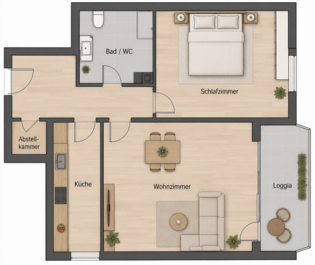 Foto - Wohnung zum Kaufen in Waldkraiburg 130.000,00 € 55 m²