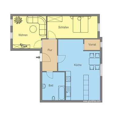 Foto - Wohnung zum Mieten in Herne 429,00 € 56.28 m²