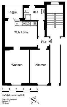 Foto - Wohnung zum Mieten in Essen 479,00 € 53.94 m²