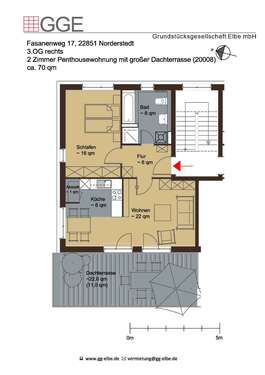 Foto - Wohnung zum Mieten in Norderstedt 1.125,00 € 70 m²