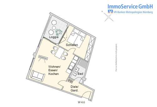 Foto - Wohnung zum Kaufen in Nürnberg 325.413,00 € 50.64 m²
