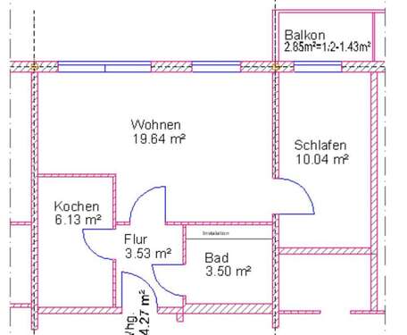 Foto - Wohnung zum Mieten in Leipzig 352,00 € 44 m²